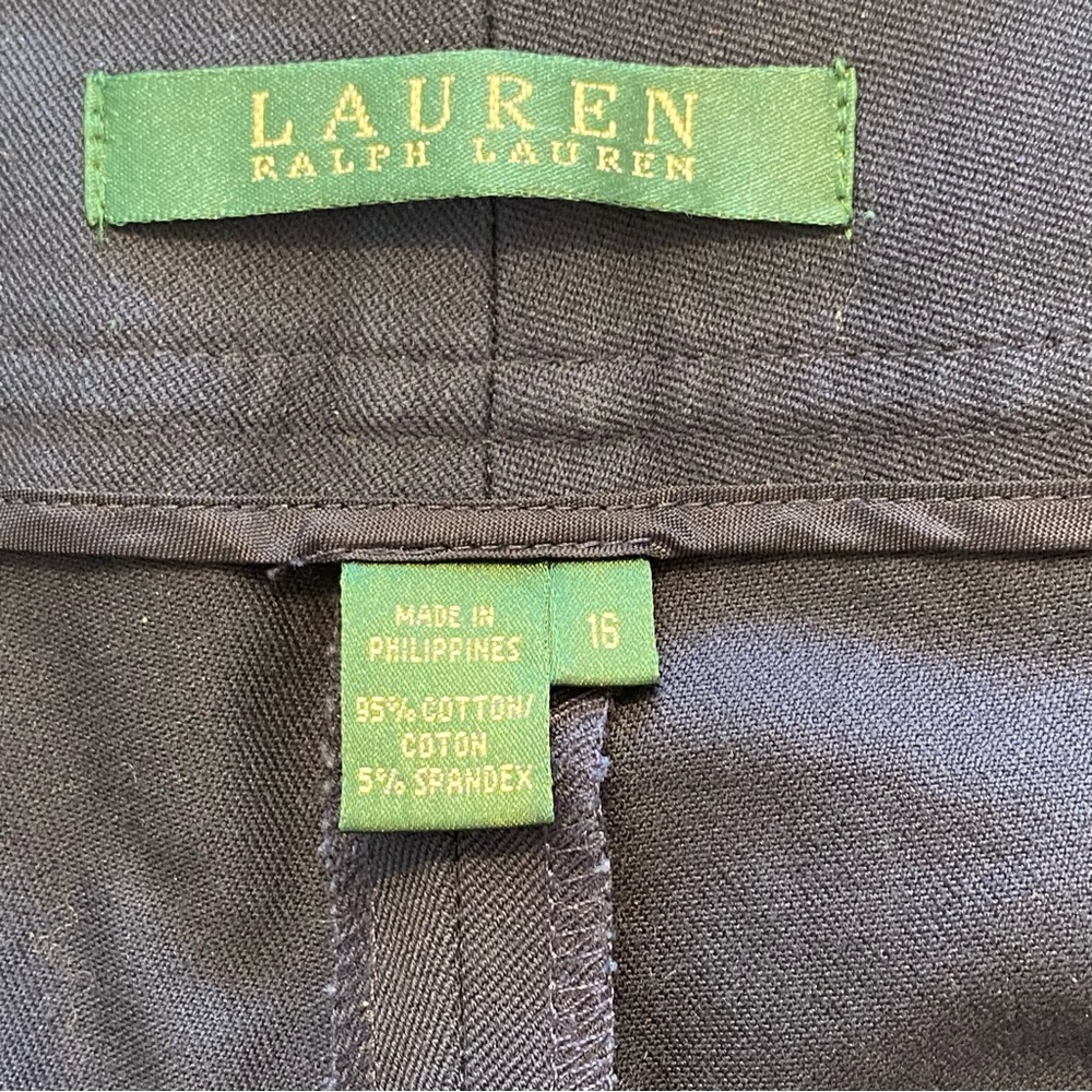 Ralph Lauren Women’s Navy Blue Dress Pants, Size 16, Cotton Blend, Classic, Chic - Picture 4 of 5